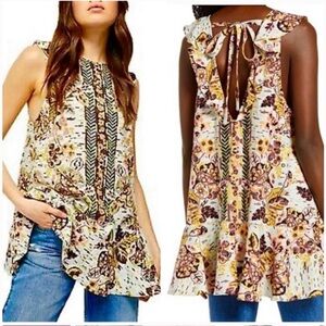 NWT Free People Summer in Tulum Linen Tunic Top/Mini Dress Size S